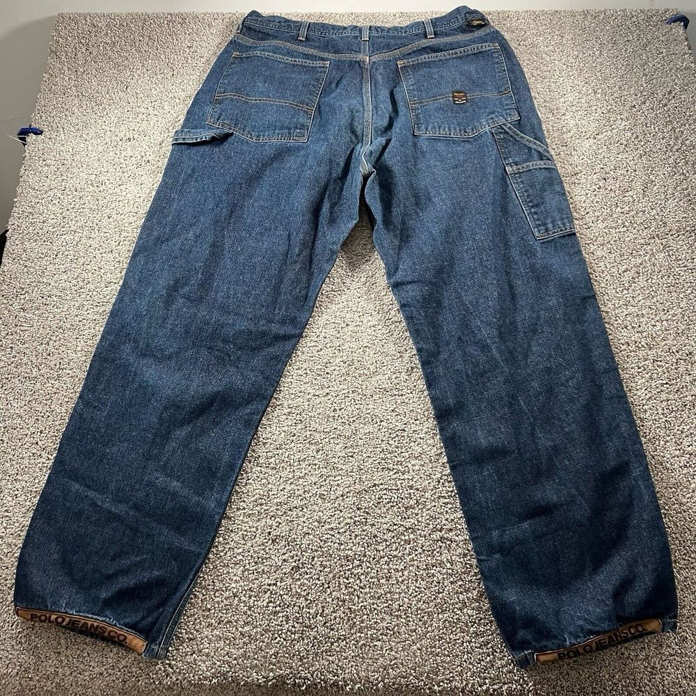 Vintage Polo Ralph Lauren Jeans Mens 38x34 Denim 90s Streetwear Baggy Skater Y2K - Picture 10 of 16